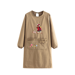 长袖防泼水罩衣厨房家用围裙做饭围腰防水新款时尚防油餐饮工作服