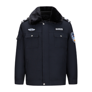 夹克款保安服冬装冬季执勤棉袄双层棉大衣加厚防寒保暖工作服外套