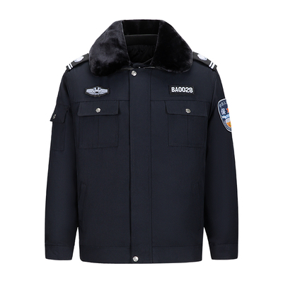 夹克款保安服冬装冬季执勤棉袄双层棉大衣加厚防寒保暖工作服外套