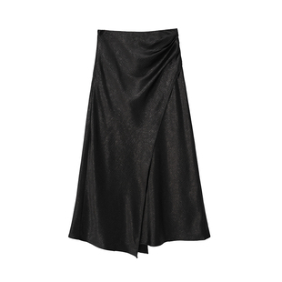 VIEA.ING薇迎商场同款黑色半身裙女2026春季新款裙子不规则半裙