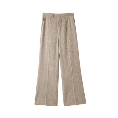 CHESONSE休闲百搭羊毛高腰直筒裤