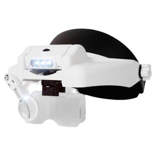 头戴式放大镜高清带led灯维修表电路板用充电老人阅读微雕看手机