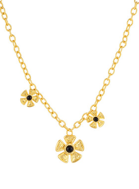 ZIVGREY复古黑玛瑙太阳花项链