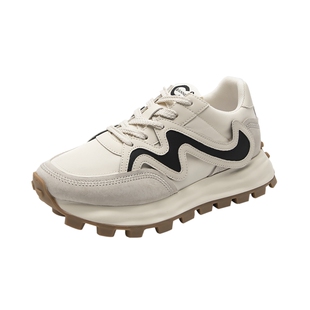 千百度老爹鞋春秋气质时尚厚底休闲运动鞋复古内增高舒适女鞋百搭