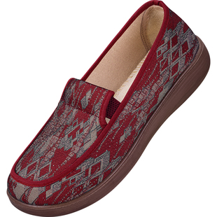 老北京布鞋女新款春秋老人老年防滑舒适休闲一脚蹬妈妈老太太鞋子