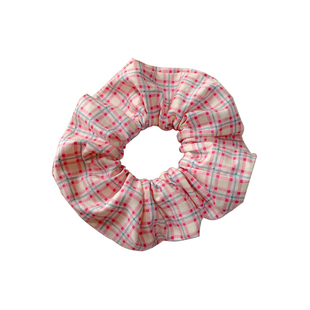 包邮原创法式少女网红粉红碎花发圈BM简约复古猪大肠ins发绳发带