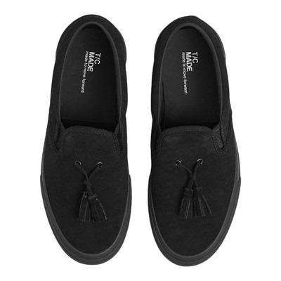 TCMADE 038 秋冬一脚蹬低帮翻毛牛皮硫化鞋 厚底流苏复古帆布鞋