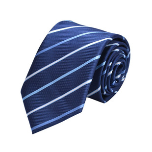 商务正装手打款领带男蓝色黑色高档长带8cm 银行酒店职业工装领结