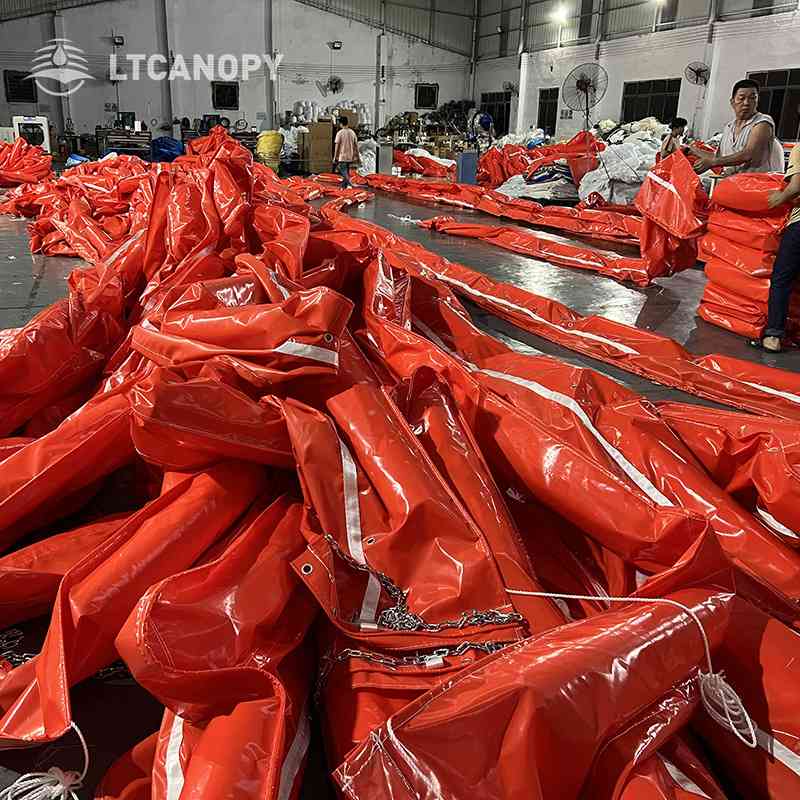 PVC围油栏固体浮子围隔生态海域油库船舶带浮萍防污式油拦屏码头