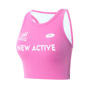 运动背心女复古外穿健身跑步训练运动文胸高强度瑜伽字母背心上衣