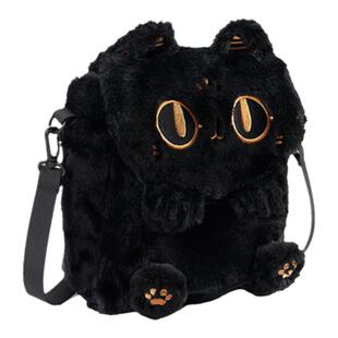 大英博物馆毛绒猫咪刺绣双肩包通勤便利可爱背包玩偶包女生日礼物