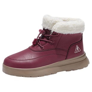 足力健老人鞋官方正品2025冬季新款加绒东北棉鞋软底保暖雪地女靴