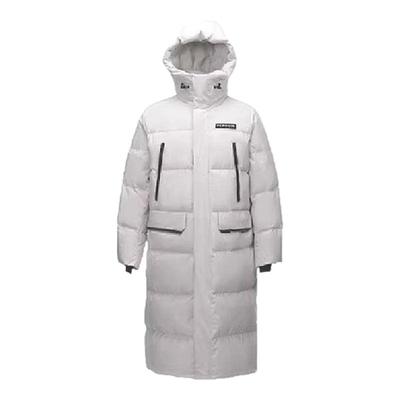 骆驼企鹅系列长款灰色羽绒服女款2025冬季新款男士羽绒外套防钻绒