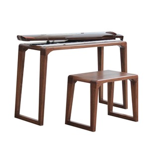 新中式老榆木共鸣古琴桌 琴凳 实木国学书法桌小书桌现代简约桌子