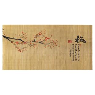 中式禅意竹制茶席竹垫印花手绘竹桌旗茶道茶壶垫隔热垫茶巾可定制