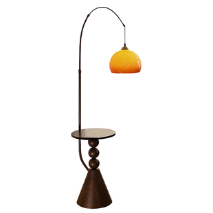 米罗兰柚子落地灯中古美式复古卧室床头柜一体置物客厅沙发旁新款