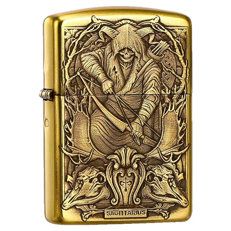zippo黄铜盔甲浮雕十二生肖