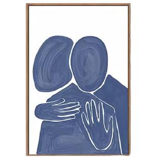 心理咨询室装饰画辅导室挂画蓝色系简约安静角背景墙壁画积极疗愈