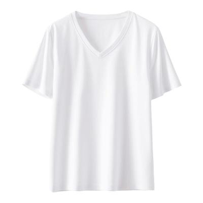 ROCO60支液氨SUPIMA匹马棉凉感醋酸易去污百搭圆领宽松V领T恤女