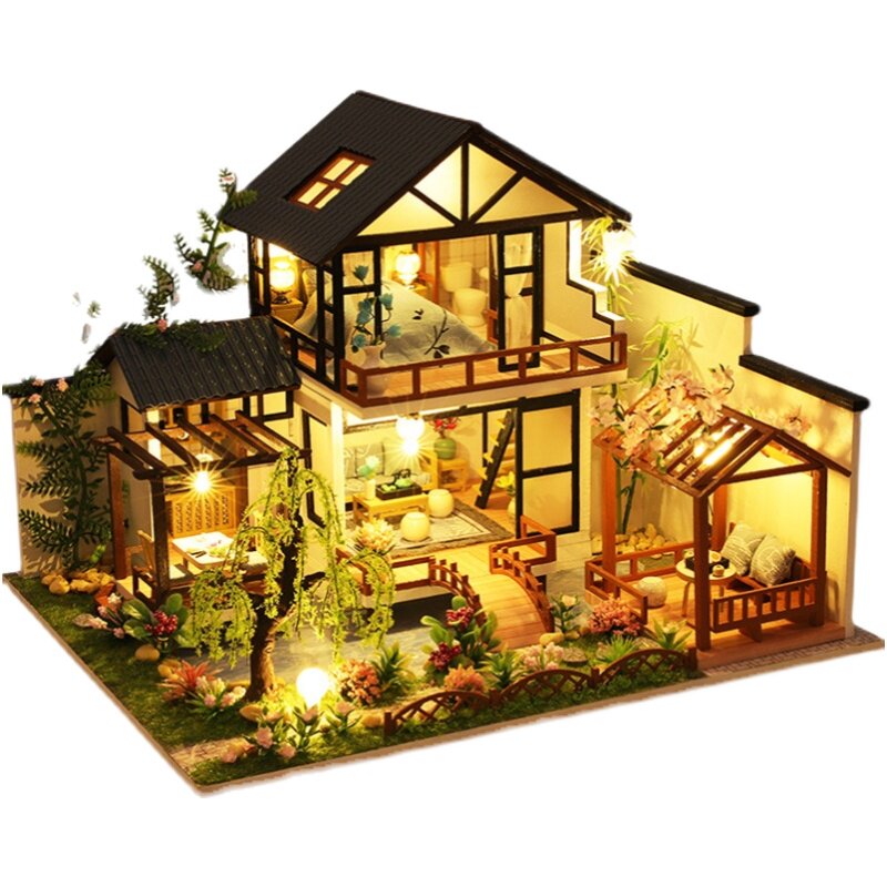 diy小屋阁楼别墅手工古风3d