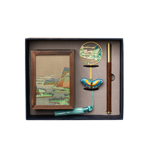 苏绣笔筒刺绣书签礼盒中式国风手工双面绣工艺文创礼品送老师同学