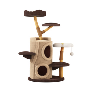 树屋猫爬架猫窝猫树一体冬季保暖实木猫架家用不占地猫屋猫玩具