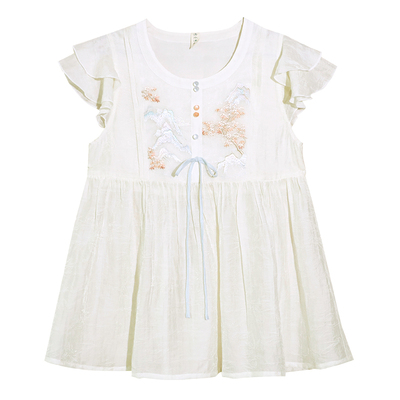 空灵之境小飞袖花苞裙套装短裤