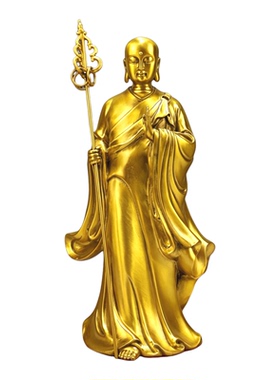 精工黄铜地藏王站像佛像供奉