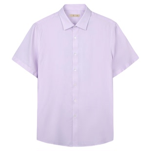 【商场同款】才子粉红色短袖衬衫男2025夏季新款修身商务休闲衬衣