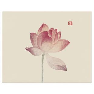 中国风鼠标垫国潮复古水墨荷花工笔画方形锁边加厚简约小号可定制