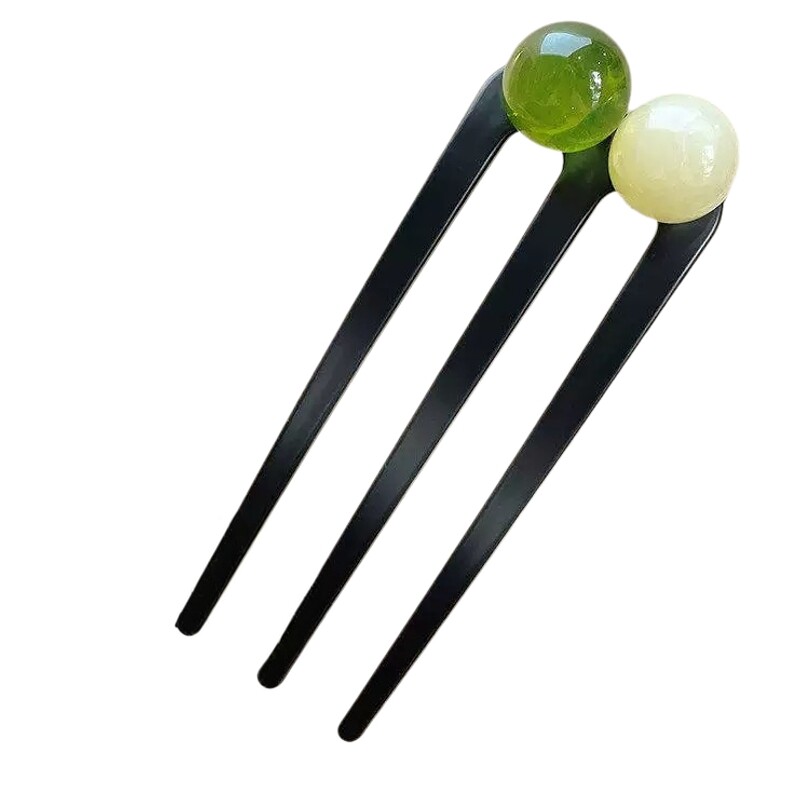三齿珠珠发簪新中式盘发日常