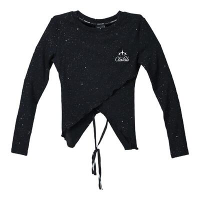 CBXLAB街舞潮牌紧身修身长袖星河闪光后背绑带性感美式辣妹上衣女