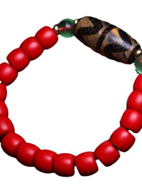 雪巴琉璃民族风单圈手串佛珠手链