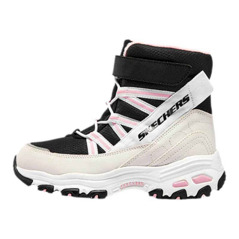 斯凯奇女童加绒棉靴冬季保暖耐磨防踢户外儿童棉鞋加绒高帮休闲鞋