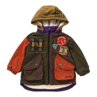 BREEZEsquare专柜同款儿童灯芯绒复古贴布加绒棉服外套R502015