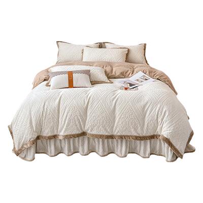 雕花牛奶绒四件套加厚保暖防静电