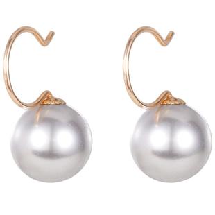 fever同款真多麻银灰色施家高跟鞋珍珠14K包金耳钉耳钩耳环耳饰女