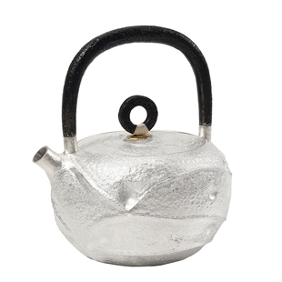 银壶煮茶壶纯银999纯手工一张打银器烧水壶泡茶壶家用银茶具 锤岩