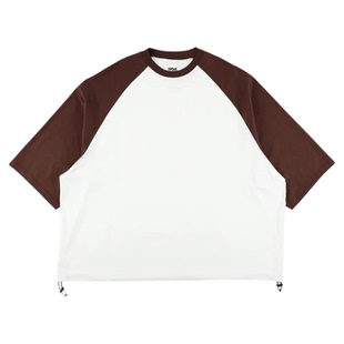 现货折扣is-ness BALLOON RAGLAN SLEEVE T-SHIRT拼接短袖宽松T恤