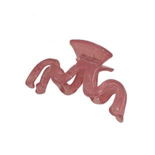 树莓粉~韩国INS透明粉色可爱果冻抓夹后脑勺波浪大号盘发鲨鱼夹子