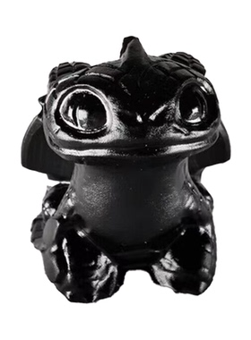 无牙仔黑曜石雕刻件驯龙高手摆件工艺品