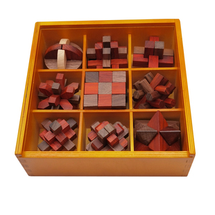 孔明锁鲁班锁套装高难度九连环拼装教具玄机盒成人儿童益智玩具