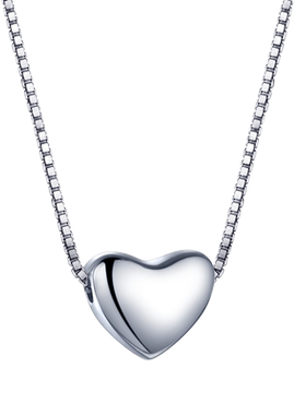 925银光面爱心时尚项链女百搭