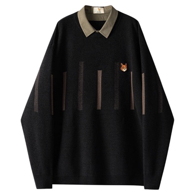 威廉菲克斯学院风衬衫领针织衫