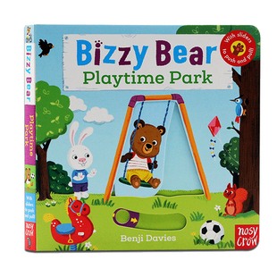 公园欢乐日 Bizzy Bear Playtime Park 小熊很忙系列英文原版绘本 纸板书 机关操作书抽拉游戏书 忙碌的小熊 0-3 3-6岁 英语启蒙
