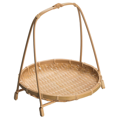 吊篮手工茶点心干果架子仿古竹编