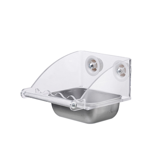 大容量鹦鹉喂食器和尚鸟食盒喂鸟器不锈钢食罐食槽多功能鸟用食盒