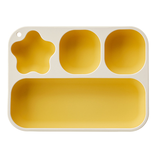 韩国Neoflam宝宝餐盘婴儿吸盘式自主进食分格硅胶餐盘儿童辅食碗