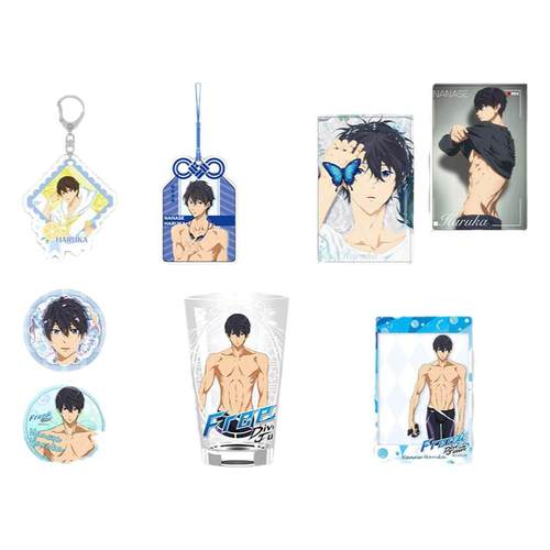 【正版】free!男子游泳部七濑遥周边徽章吧唧合影卡立牌星河动漫