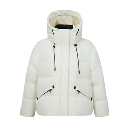 鸭鸭百搭短款连帽羽绒服女